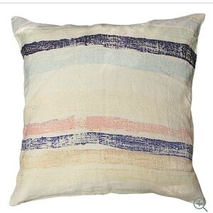 Sugarboo Designs Linen Striped Pillow Rare Decorative Large Beachy Boho Coastal